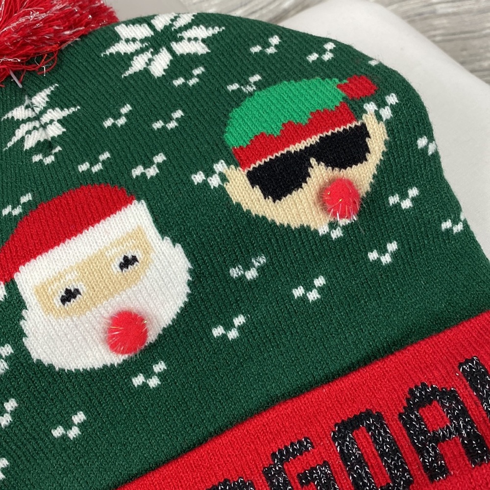 New #Squadgoals Holiday Hat Beanie Santa Elf Reindeer - Picture 6 of 6